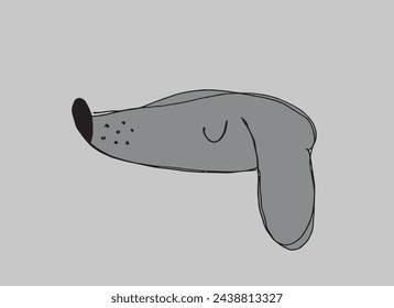 Outline illustration vector image of a  dog.
Hand drawn artwork of a dog logo.
Simple cute original logo.
Hand drawn vector illustration for posters.