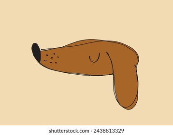 Outline illustration vector image of a  dog.
Hand drawn artwork of a dog logo.
Simple cute original logo.
Hand drawn vector illustration for posters.