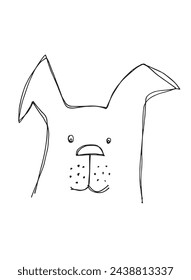 Outline illustration vector image of a  dog.
Hand drawn artwork of a dog logo.
Simple cute original logo.
Hand drawn vector illustration for posters.