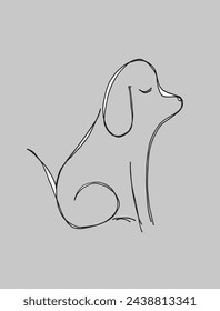 Ilustración de contorno de imagen vectorial de un perro.
Dibujo a mano del logotipo de un perro.
Simple lindo logotipo original.
Dibujado a mano ilustración vectorial para carteles.