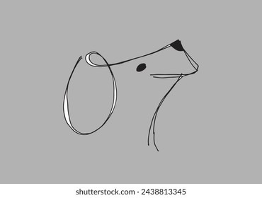 Ilustración de contorno de imagen vectorial de un perro.
Dibujo a mano del logotipo de un perro.
Simple lindo logotipo original.
Dibujado a mano ilustración vectorial para carteles.