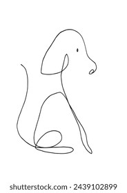Outline illustration vector image of a  dog.
Hand drawn artwork of a dog logo.
Simple cute original logo.
Hand drawn vector illustration for posters.
