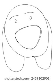 Umriss-Illustration Vektor-Bild eines Hundes.
Handgezeichnetes Kunstwerk eines Hundelogos.
Einfaches, niedliches Original-Logo.
Handgezeichnete Vektor-Illustration für Poster.