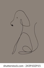 Ilustración de contorno de imagen vectorial de un perro.
Dibujo a mano del logotipo de un perro.
Simple lindo logotipo original.
Dibujado a mano ilustración vectorial para carteles.
