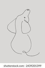 Outline illustration vector image of a  dog.
Hand drawn artwork of a dog logo.
Simple cute original logo.
Hand drawn vector illustration for posters.