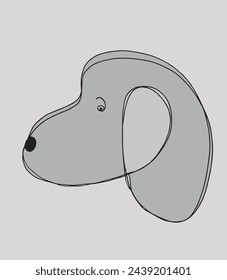 Outline illustration vector image of a  dog.
Hand drawn artwork of a dog logo.
Simple cute original logo.
Hand drawn vector illustration for posters.
