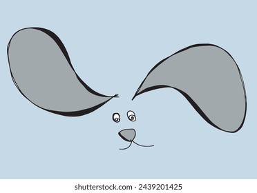 Outline illustration vector image of a  dog.
Hand drawn artwork of a dog logo.
Simple cute original logo.
Hand drawn vector illustration for posters.