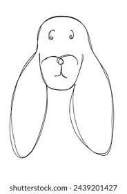 Outline illustration vector image of a  dog.
Hand drawn artwork of a dog logo.
Simple cute original logo.
Hand drawn vector illustration for posters.