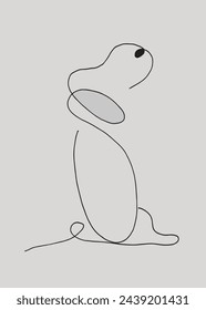 Outline illustration vector image of a  dog.
Hand drawn artwork of a dog logo.
Simple cute original logo.
Hand drawn vector illustration for posters.