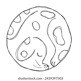 Outline illustration vector image of a  dog.
Hand drawn artwork of a dog logo.
Simple cute original logo.
Hand drawn vector illustration for posters.