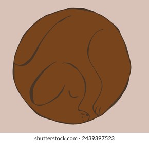 Outline illustration vector image of a  dog.
Hand drawn artwork of a dog logo.
Simple cute original logo.
Hand drawn vector illustration for posters.