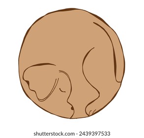 Outline illustration vector image of a  dog.
Hand drawn artwork of a dog logo.
Simple cute original logo.
Hand drawn vector illustration for posters.