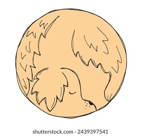 Outline illustration vector image of a  dog.
Hand drawn artwork of a dog logo.
Simple cute original logo.
Hand drawn vector illustration for posters.