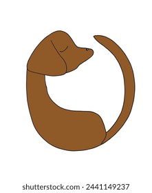 Outline illustration vector image of a  dog.
Hand drawn artwork of a dog logo.
Simple cute original logo.
Hand drawn vector illustration for posters.