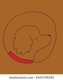 Outline illustration vector image of a  dog.
Hand drawn artwork of a dog logo.
Simple cute original logo.
Hand drawn vector illustration for posters.