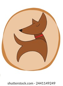 Outline illustration vector image of a  dog.
Hand drawn artwork of a dog logo.
Simple cute original logo.
Hand drawn vector illustration for posters.