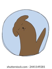 Outline illustration vector image of a  dog.
Hand drawn artwork of a dog logo.
Simple cute original logo.
Hand drawn vector illustration for posters.