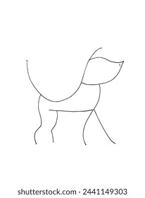 Ilustración de contorno de imagen vectorial de un perro.
Dibujo a mano del logotipo de un perro.
Simple lindo logotipo original.
Dibujado a mano ilustración vectorial para carteles.