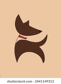 Outline illustration vector image of a  dog.
Hand drawn artwork of a dog logo.
Simple cute original logo.
Hand drawn vector illustration for posters.
