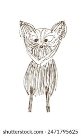 Outline illustration vector image of a dog.
Hand drawn artwork of a dog.
Simple cute original logo.
Hand drawn vector illustration for posters.