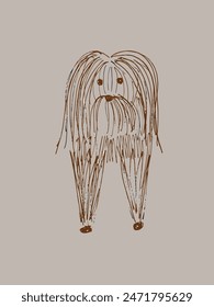 Outline illustration vector image of a dog.
Hand drawn artwork of a dog.
Simple cute original logo.
Hand drawn vector illustration for posters.