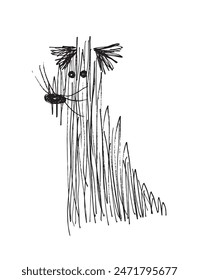 Ilustración de contorno Imagen de Vector de un perro.
Dibujo a mano de un perro.
Simple lindo logotipo original.
Ilustración vectorial dibujada a mano para carteles.
