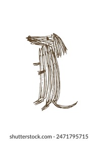 Umriss Illustration Vektorgrafik Bild eines Hundes.
Handgezeichnetes Kunstwerk eines Hundes.
Einfaches, niedliches Original-Logo.
Handgezeichnete Vektorillustration für Poster.