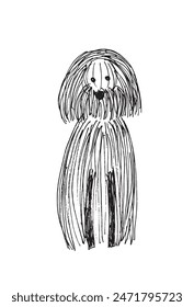 Outline illustration vector image of a dog.
Hand drawn artwork of a dog.
Simple cute original logo.
Hand drawn vector illustration for posters.