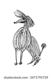 Outline illustration vector image of a dog.
Hand drawn artwork of a dog.
Simple cute original logo.
Hand drawn vector illustration for posters.