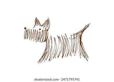 Outline illustration vector image of a dog.
Hand drawn artwork of a dog.
Simple cute original logo.
Hand drawn vector illustration for posters.