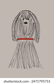 Outline illustration vector image of a dog.
Hand drawn artwork of a dog.
Simple cute original logo.
Hand drawn vector illustration for posters.