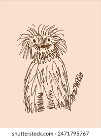 Outline illustration vector image of a dog.
Hand drawn artwork of a dog.
Simple cute original logo.
Hand drawn vector illustration for posters.