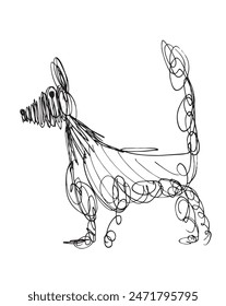 Outline illustration vector image of a dog.
Hand drawn artwork of a dog.
Simple cute original logo.
Hand drawn vector illustration for posters.
