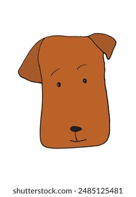 Outline illustration vector image of a  dog.
Hand drawn artwork of a dog.
Simple cute original logo.
Hand drawn vector illustration for posters.