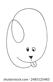 Outline illustration vector image of a  dog.
Hand drawn artwork of a dog.
Simple cute original logo.
Hand drawn vector illustration for posters.