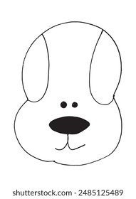 Outline illustration vector image of a  dog.
Hand drawn artwork of a dog.
Simple cute original logo.
Hand drawn vector illustration for posters.