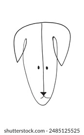 Outline illustration vector image of a  dog.
Hand drawn artwork of a dog.
Simple cute original logo.
Hand drawn vector illustration for posters.