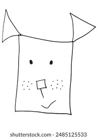 Outline illustration vector image of a  dog.
Hand drawn artwork of a dog.
Simple cute original logo.
Hand drawn vector illustration for posters.