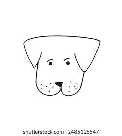 Outline illustration vector image of a  dog.
Hand drawn artwork of a dog.
Simple cute original logo.
Hand drawn vector illustration for posters.
