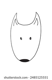 Outline illustration vector image of a  dog.
Hand drawn artwork of a dog.
Simple cute original logo.
Hand drawn vector illustration for posters.