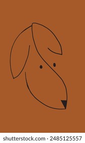 Outline illustration vector image of a  dog.
Hand drawn artwork of a dog.
Simple cute original logo.
Hand drawn vector illustration for posters.