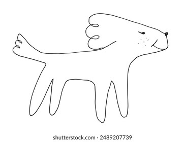 Outline illustration vector image of a dog.
Hand drawn artwork of a dog.
Simple cute original logo.
Hand drawn vector illustration for posters.