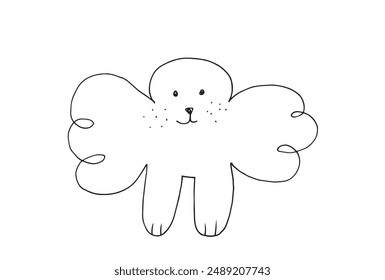 Outline illustration vector image of a dog.
Hand drawn artwork of a dog.
Simple cute original logo.
Hand drawn vector illustration for posters.