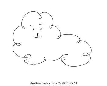 Ilustración de contorno Imagen de Vector de un perro.
Dibujo a mano de un perro.
Simple lindo logotipo original.
Ilustración vectorial dibujada a mano para carteles.