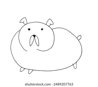 Outline illustration vector image of a dog.
Hand drawn artwork of a dog.
Simple cute original logo.
Hand drawn vector illustration for posters.