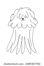 Outline illustration vector image of a dog.
Hand drawn artwork of a dog.
Simple cute original logo.
Hand drawn vector illustration for posters.