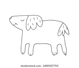 Outline illustration vector image of a dog.
Hand drawn artwork of a dog.
Simple cute original logo.
Hand drawn vector illustration for posters.