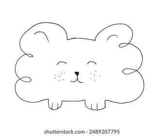 Umriss Illustration Vektorgrafik Bild eines Hundes.
Handgezeichnetes Kunstwerk eines Hundes.
Einfaches, niedliches Original-Logo.
Handgezeichnete Vektorillustration für Poster.
