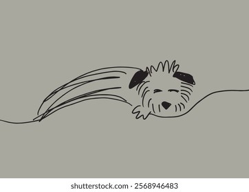 Outline illustration vector image of a dog.
Hand drawn artwork of a dog.
Simple cute original logo.
Hand drawn vector illustration for posters.