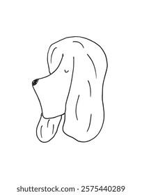 Outline illustration vector image of a dog.
Hand drawn artwork of a dog.
Simple cute original logo.
Hand drawn vector illustration for posters.